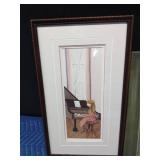 1 Numbered & signed framed print (331/1000 MM) and 1 vintage botanical art print titled "Arum Hortense" from Johann Wilhelm Weinmann