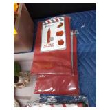 Christpher collection figurine, flowers, candle, storage bag, gift wrap organizer, tablecloths, oil lamp, and towel