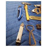 Vintage Advertised bottle openers and others including Grainbelt, Coca-Cola, Pepsi, M. A. Hanna CO., West Coast Choppers, Community Liquor Store, Widseth Smith Nolting