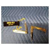 NRA-ILA 1975-2015 knife and a Eagle knife