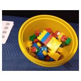 Tyco bucket of pre-school super blocks