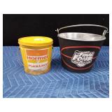 Hormel Pure Lard tin and a Coca-Cola ice bucket