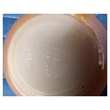 2 Anchor Hocking Fire King Peach Lustre Laurel leaf creamer and sugar sets and 6 cups