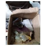 Tote of nails, new saw blades, screws and more