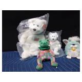 3 Ty bears and 1999 Furby