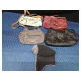 3 Rosetti purses and 1 other purse and a hat