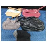 3 Rosetti purses and 1 other purse and a hat