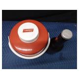 Coleman water cooler and a large Budweiser collector bottle