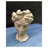 Heavy cement Goddess head planter