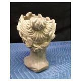 Heavy cement Goddess head planter