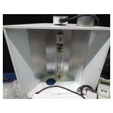 Growing light with calibration system, power converter box and branch clips with twine