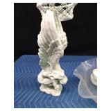 Angel garden statue, dog planter, sprout planter, bowl and plant hanger