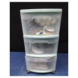 3 Drawer organizer cart on wheels full of craft supplies