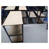 5 Metal floor shelves with wood shelves