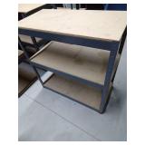 5 Metal floor shelves with wood shelves