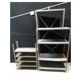 2 Metal floor shelves