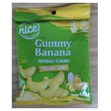 Nice Gummy Banana Peelable Candy 2.82oz 12 Pack Case - Brand New
