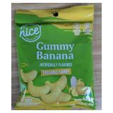 Nice Gummy Banana Peelable Candy 2.82oz 12 Pack Case - Brand New