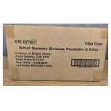 Nice Gummy Banana Peelable Candy 2.82oz 12 Pack Case - Brand New