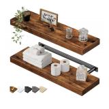 Floating Shelves 23.6" Long Wall Mounted 2 Pack Brown $49.99 Retail - Brand New