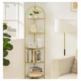 3 Tier Corner Shelf Stand Metal Bookshelf with Decor Gold $59.99 Retail - Brand New