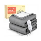 Soft Heated Electric Blanket 50" x 60" Gray $49.99 Retail - Brand New