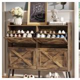 Shoe Storage Cabinet with Flip Drawers Rustic Brown $129.99 Retail - Brand New