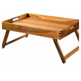 Folding Bed Table Tray 22" x 14" Acacia Wood $49.99 Retail - Brand New