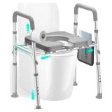 Raised Toilet Seat with Handles Grey $89.99 Retail - Brand New