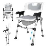 3 in 1 Shower Chair with Arm Rests and Commode $99.99 Retail - Brand New