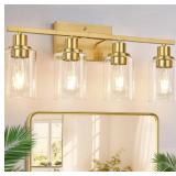 4 Light Bathroom Vanity Light Gold $119.99 Retail - Brand New