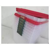 10 Plastic storage bins, 3 have lid...