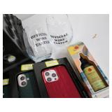 Plastic crate filled with phone acc...