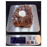 Stunning Raw Citrine Geode Cluster Tea Light Candle Holder – Natural Crystal Decor. 2 lbs. /.909 g