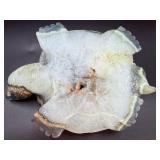 Hand-Carved Natural Amethyst & Agate Geode Turtle Sculpture.   2 lbs 10.1 oz. / 1.195 kg.