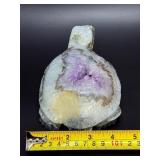Hand-Carved Natural Amethyst & Agate Geode Turtle Sculpture.   2 lbs 10.1 oz. / 1.195 kg.