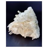 Large Arkansas Quartz Crystal Cluster on Rare Yellow Iron Oxide Matrix – Collector Grade.     1 lb 5.5 oz / 642 g.