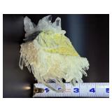 Large Arkansas Quartz Crystal Cluster on Rare Yellow Iron Oxide Matrix – Collector Grade.     1 lb 5.5 oz / 642 g.