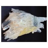 Large Arkansas Quartz Crystal Cluster on Rare Yellow Iron Oxide Matrix – Collector Grade.     1 lb 5.5 oz / 642 g.