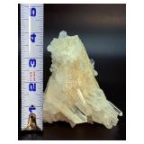 Large Arkansas Quartz Crystal Cluster on Rare Yellow Iron Oxide Matrix – Collector Grade.     1 lb 5.5 oz / 642 g.