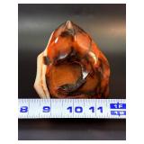 Stunning Polished Carnelian Agate Flame with Natural Druzy Pocket Madagascar Specimen.   1 lb 5.3 oz / 604 g.