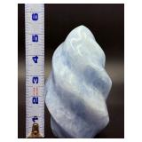Polished Blue Calcite "Flame" Sculpture – Natural Madagascar Crystal.   2 lbs 12.1 oz / 1.253 kg.