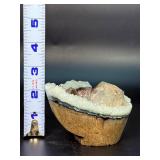 Exquisite Peach Stilbite Crystal on Sparkling Quartz Druzy Geode.   1 lb 3.6 oz / 557 g.