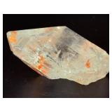 High-Clarity Natural Quartz Crystal with Orange Hematite Inclusions.  7.9 oz / 224 g.