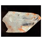 High-Clarity Natural Quartz Crystal with Orange Hematite Inclusions.  7.9 oz / 224 g.