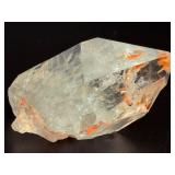 High-Clarity Natural Quartz Crystal with Orange Hematite Inclusions.  7.9 oz / 224 g.
