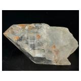 High-Clarity Natural Quartz Crystal with Orange Hematite Inclusions.  7.9 oz / 224 g.