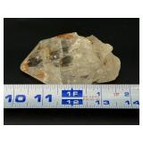 High-Clarity Natural Quartz Crystal with Orange Hematite Inclusions.  7.9 oz / 224 g.