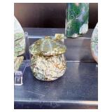 Artisan Moss Agate Collection: Hand-Carved Botanical & Tower Set.  15.2 oz / 431 g.