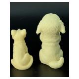 Exquisite Vintage Hand-Carved Tagua Nut "Vegetable Ivory" Animal Figurines – Cat & Dog Duo.   4.6 oz / 131 g